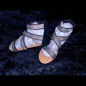 2 Blinged and dazzled sandals.